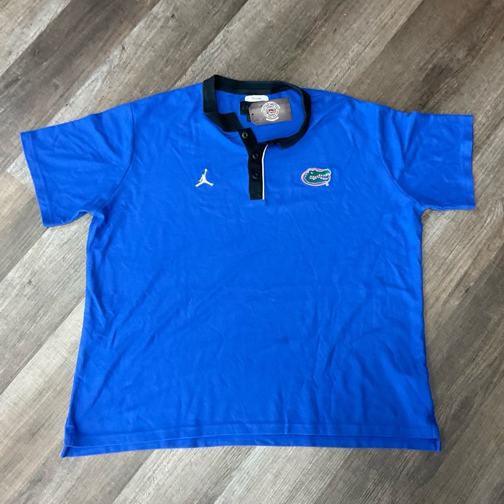 AIR JORDAN UNIVERSITY OF GATOR COLAR TSHIRT SZ XXL UF GATORE USED